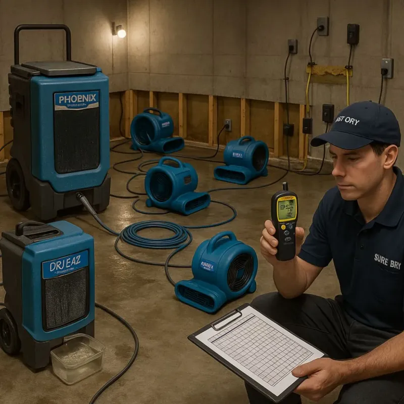 Structural Drying and Dehumidification process in Oaklyn, NJ
